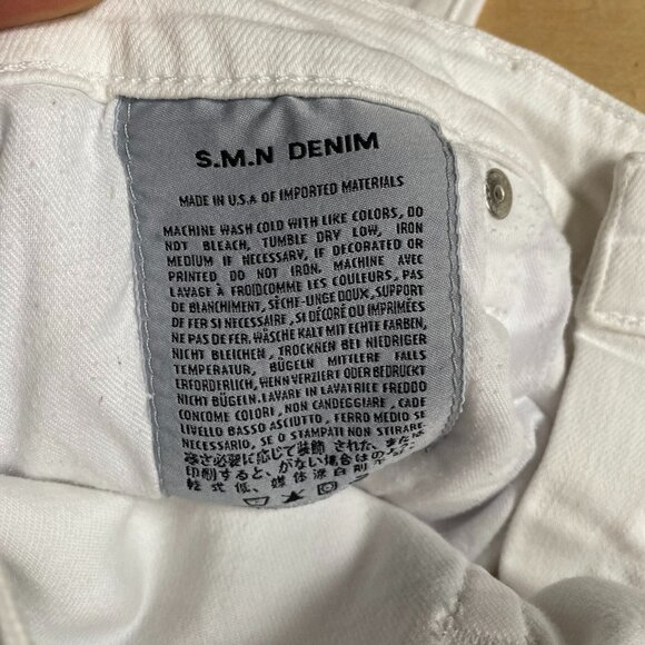 S.M.N. Studio mens "The Hunter" jeans sz 34 white denim standard slim - Picture 7 of 7